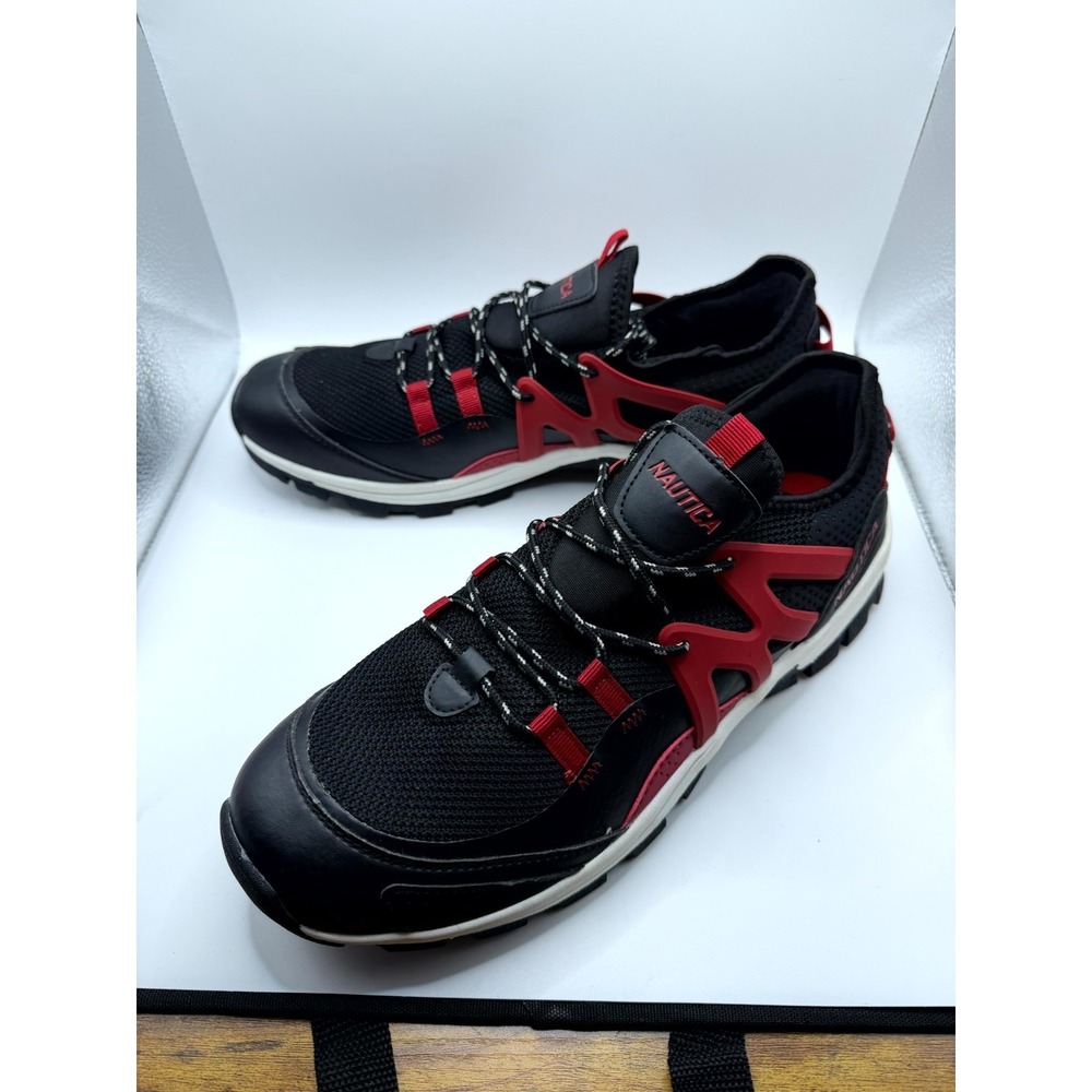 Nautica Backwoods Low Hiker Mens 12 Sneakers Black Red Lace Up Hiking Shoes